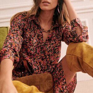 Sezane Leana Dress Blossom Marine - Size 36